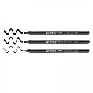 edding 1255 Calligraphy Pen Set of 3 Black 4-1255-3-001