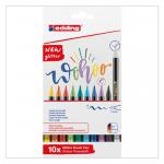 edding 1340 Glitter Brush Pen Assorted 10Pcs Set 4-1340-10-4