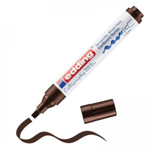 edding 1455 Calligraphy Marker With Flexible Nib Dark Brown 4-1455018