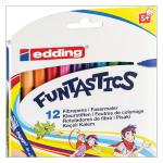 edding 15 Funtastics Fibre Pen For Children Set of 12 Assorted 4-15-12