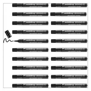edding 2000 C Permanent Marker Box of 20 Black 4-2000C-20