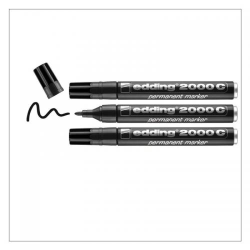 edding 2000 C Permanent Marker Blister of 3 Black 4-2000C-3-1001