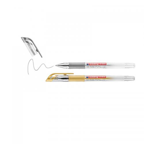 edding 2185 Gel Roller Blister of 2 Gold And Silver 4-2185-2-1-53-54