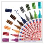 edding 3000 Permanent Marker Folding Box of 10 Assorted 4-3000099