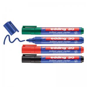 edding 30 Brilliant Paper Marker Blister of 4 Assorted 4-30-4-1999