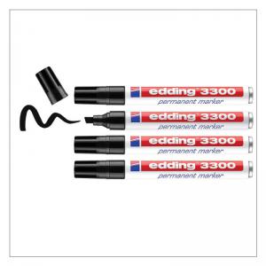 edding 3300 Permanent Marker Blister of 4 Black 4-3300-4-1001