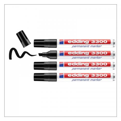 edding 3300 Permanent Marker Blister of 4 Black 4-3300-4-1001