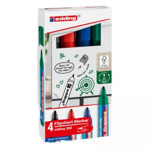 edding 380 Flipchart Marker Assorted 4Pcs Set 4-380-4-2