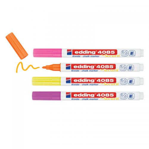 edding 4085 Chalk Marker Blister of 4 Assorted Neon 4-4085-4-1NEON