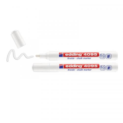 edding 4095 Chalk Marker Blister of 2 White 4-4095-2-1049
