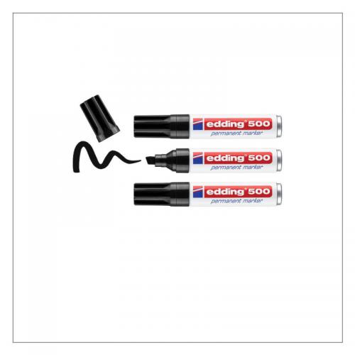 edding 500 Permanent Marker Blister of 3 Black 4-500-3-1001