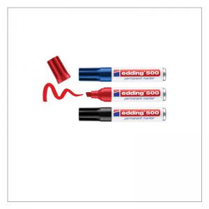 edding 500 Permanent Marker Blister of 3 Assorted 4-500-3-1999