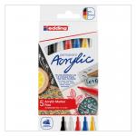 edding 5300 Acrylic Marker Fine Assorted Basic 5Pcs Set 4-5300-5S