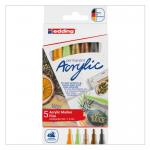 edding 5300 Acrylic Marker Fine Assorted 5Pcs Set Nature 4-5300-5S-1