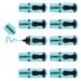 edding 7 Mini Highlighter Polybag of 10 Pastel Blue 4-7-10139