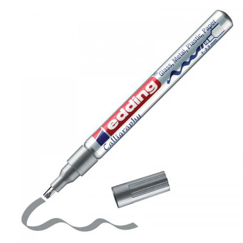 edding 753 Gloss Paint Marker Calligraphy Blister of 1 Silver 4-753-1-1054