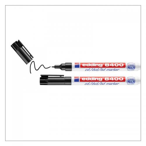 edding 8400 CdDvdBd Marker Blister of 2 Black 4-8400-2-1001
