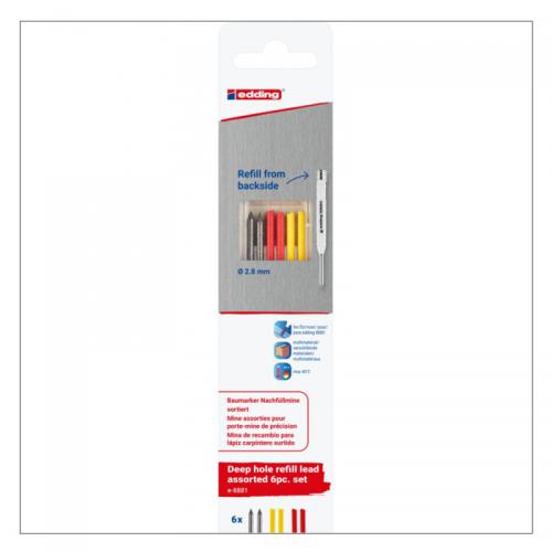 edding 8881 Deep Hole Refill Lead Graphite 6Pcs Blister 4-8881-6-2112
