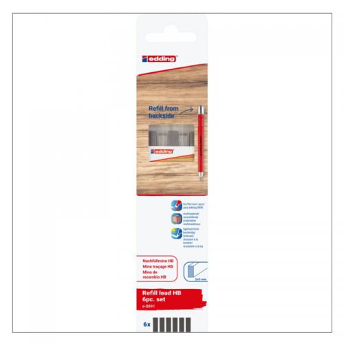 edding 8891 Refill Lead HB 6Pcs Blister 4-8891-6-2090