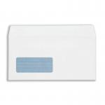 Plus Fabric Envelope DL White Window PressSeal 110gsm Box250 #C23370 310400