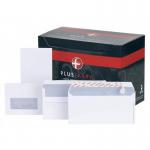 Plus Fabric Envelope DL White 110gsm PressSeal Box500 #H25470 315411