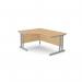 Ashford Twin Bar Metal Leg 1600800 x 1200600mm LH Crescent - Silver Leg Beech Top ATW-CTRD1612L/BE/SLV