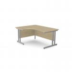 Ashford Twin Bar Metal Leg 1600800 x 1200600mm LH Crescent - Silver Leg Urban Oak Top ATW-CTRD1612L/UO/SLV