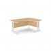 Ashford Twin Bar Metal Leg 1600800 x 1200600mm RH Crescent - White Leg Beech Top ATW-CTRD1612R/BE/WHT