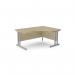 Ashford Twin Bar Metal Leg 1600800 x 1200600mm RH Crescent - Silver Leg Urban Oak Top ATW-CTRD1612R/UO/SLV