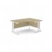 Ashford Twin Bar Metal Leg 1600800 x 1200600mm RH Crescent - White Leg Urban Oak Top ATW-CTRD1612R/UO/WHT