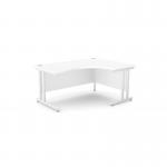 Ashford Twin Bar Metal Leg 1600800 x 1200600mm RH Crescent - White Leg White Top ATW-CTRD1612R/WH/WHT