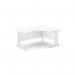 Ashford Twin Bar Metal Leg 1600800 x 1200600mm RH Crescent - White Leg White Top ATW-CTRD1612R/WH/WHT