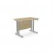 Ashford Twin Bar Metal Leg 1000mm x 600mm Straight Desk - Urban OakSLV ATW-CTST1060/UO/SLV