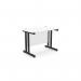 Ashford Twin Bar Metal Leg 1000mm x 600mm Straight Desk - WhiteBLK ATW-CTST1060/WH/BLK