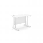 Ashford Twin Bar Metal Leg 1000mm x 600mm Straight Desk - WhiteWHT ATW-CTST1060/WH/WHT