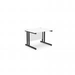 Ashford Twin Bar Metal Leg 1000mm x 800mm Straight Desk - WhiteBLK ATW-CTST1080/WH/BLK