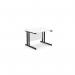 Ashford Twin Bar Metal Leg 1000mm x 800mm Straight Desk - WhiteBLK ATW-CTST1080/WH/BLK