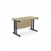 Ashford Twin Bar Metal Leg 1200mm x 600mm Straight Desk - Urban OakBLK ATW-CTST1260/UO/BLK