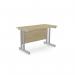 Ashford Twin Bar Metal Leg 1200mm x 600mm Straight Desk - Urban OakSLV ATW-CTST1260/UO/SLV