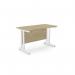 Ashford Twin Bar Metal Leg 1200mm x 600mm Straight Desk - Urban OakWHT ATW-CTST1260/UO/WHT