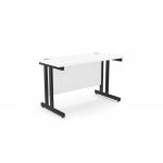 Ashford Twin Bar Metal Leg 1200mm x 600mm Straight Desk - WhiteBLK ATW-CTST1260/WH/BLK