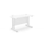 Ashford Twin Bar Metal Leg 1200mm x 600mm Straight Desk - WhiteWHT ATW-CTST1260/WH/WHT