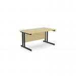 The office has modern style rectangle desks with ashford twin bar metal legs. The desks measure 1400mm x 800mm and are straight with a maple and black color scheme.