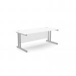 This picture shows a modern and sleek office space with two white rectangle desks. The desks have metal legs and measure 1800mm x 800mm, giving plenty of workspace. The clean design is perfect for creating a productive and organized work environment.