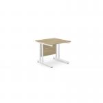 Ashford Twin Bar Metal Leg 800mm x 800mm Straight Desk - Urban OakWHT ATW-CTST8080/UO/WHT