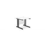 Ashford Twin Bar Metal Leg 800mm x 800mm Straight Desk - WhiteBLK ATW-CTST8080/WH/BLK