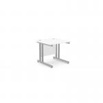 Ashford Twin Bar Metal Leg 800mm x 800mm Straight Desk - WhiteSLV ATW-CTST8080/WH/SLV