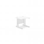 Ashford Twin Bar Metal Leg 800mm x 800mm Straight Desk - WhiteWHT ATW-CTST8080/WH/WHT