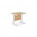 In the photo, you can see a sleek and modern office with ashford twin bar metal leg desks. The rectangular shape provides ample workspace, while the beech and white color scheme adds a touch of elegance. This desk has a straight design and measures 800mm x 600mm.