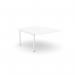 The photo shows a sleek, white bench desk with add-on units from the C-sense product line. The desk has a modern design and measures 1000 x 800 mm. The add-on units allow for extra storage and organization, making it a versatile addition to any office space.